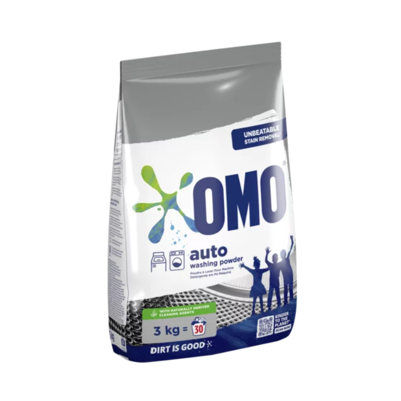 Omo Auto Washing Machine Detergent Powder 3Kg Unbeatable Stain Removal 34087097 (Pack Of 3)