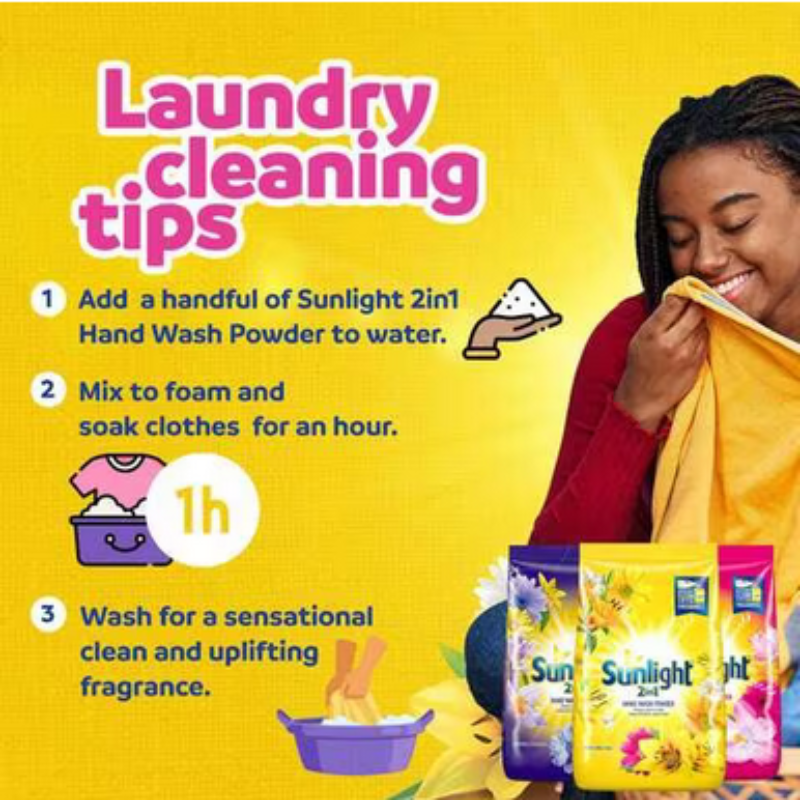 Sunlight Detergent Powder Destiny Yellow 3.5Kg Advanced Stain Removal, Outstanding Whiteness, Long-Lasting Freshness 21166491 (Pack Of 3)