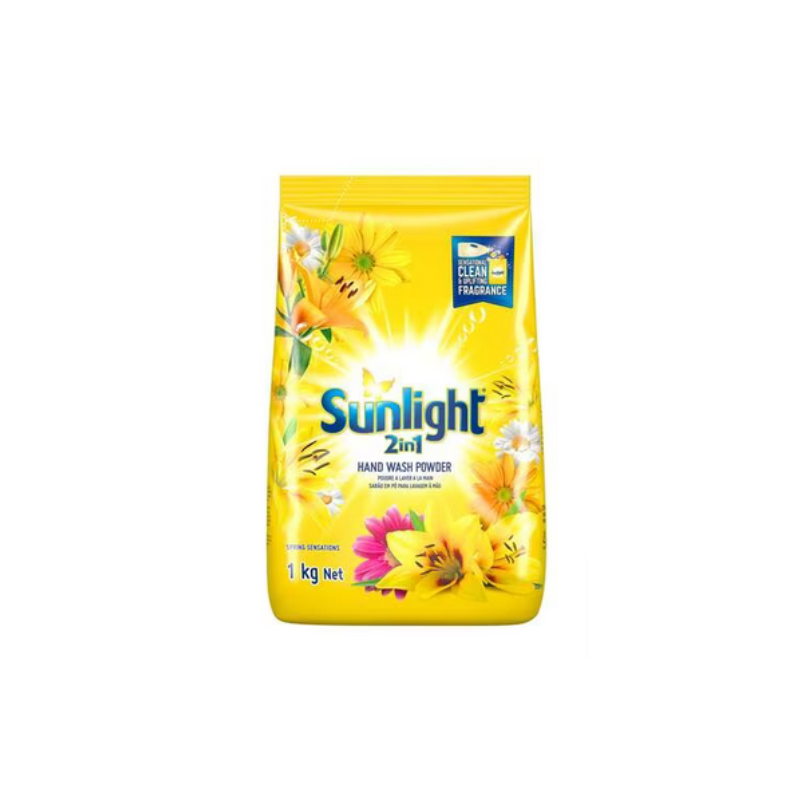 Sunlight Detergent Powder Destiny Yellow 1Kg Advanced Stain Removal, Outstanding Whiteness, Long-Lasting Freshness 68736727 (Pack Of 3)