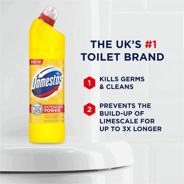 Domestos Citrus Bleach 1L Kills Germs, Cleans and Freshens Your Toilet 69549392 (Pack of 3)