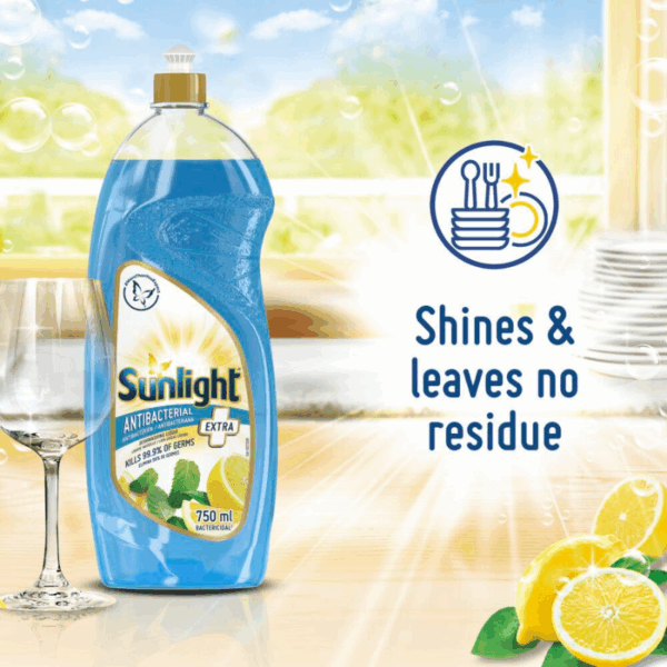 Sunlight Dish Washing Liquid Antibacterial 750Ml Sparkling Clean, Eco-Friendly And Time-Saving 68665419 (Pack Of 3Pcs)