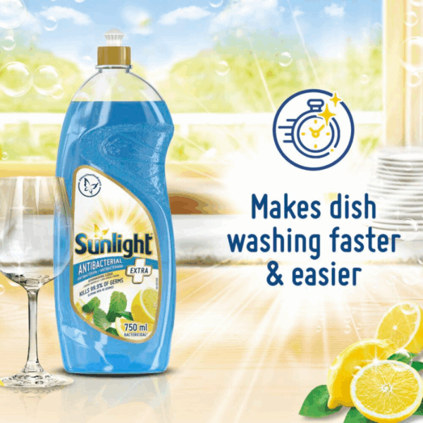 Sunlight Dish Washing Liquid Antibacterial 750Ml Sparkling Clean, Eco-Friendly And Time-Saving 68665419 (Pack Of 3Pcs)