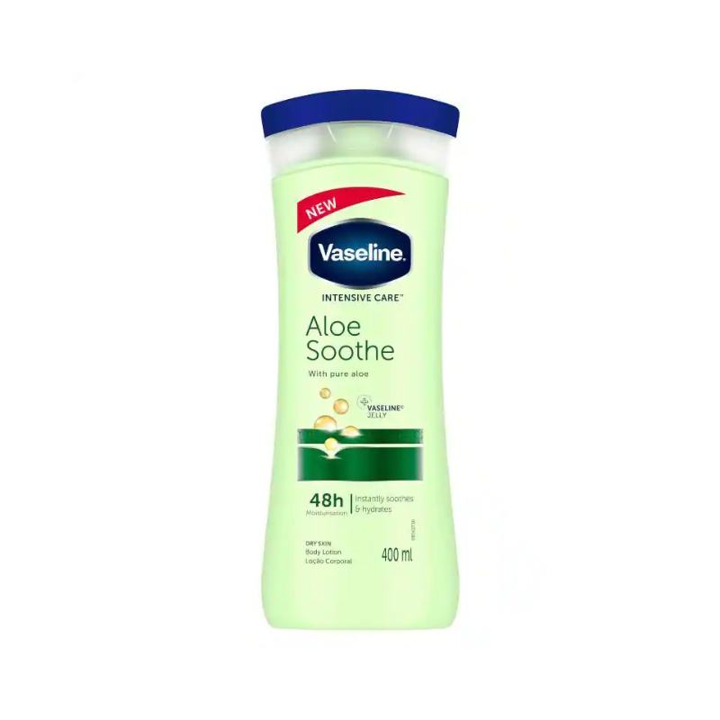 Vaseline Body Lotion Intensive Care Aloe Soothe 400Ml Calms And Soothes Dry Skin, Restore Skin From Deep With A Fresh Aloe Vera Fragrance 67315961 (Pack Of 3)