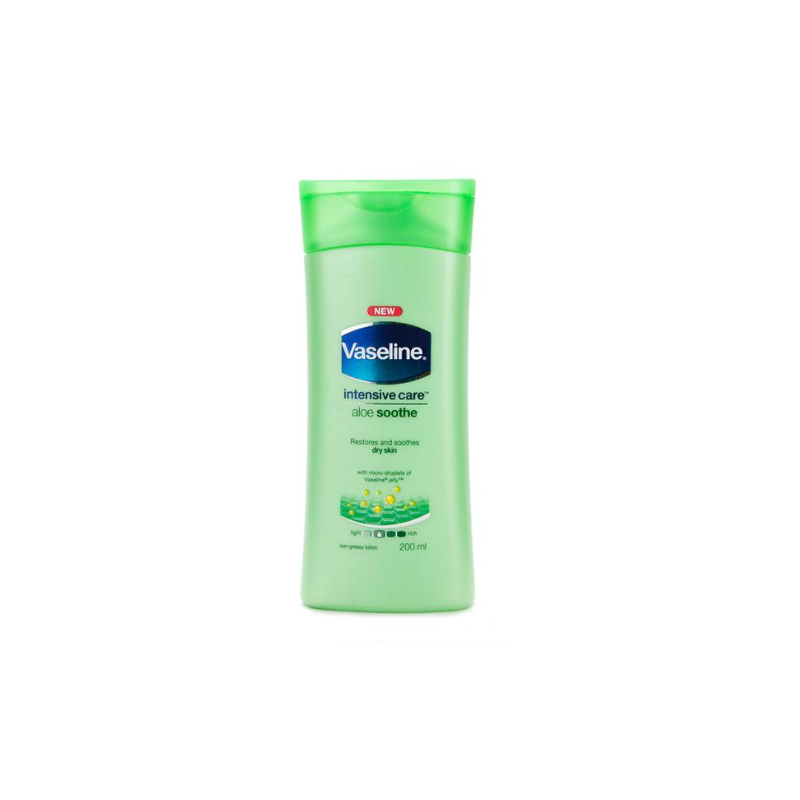 Vaseline Body Lotion Intensive Care Aloe Soothe 200Ml Non Sticky Lotion, Featherlight Formula With Non Greasy Feel 67315968 (Pack Of 3)