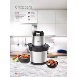 Nikai Chopper 6L Steel Bowl 800W NC994A Stainless Steel Blades 2 Speed With Pulse And Safety Switch