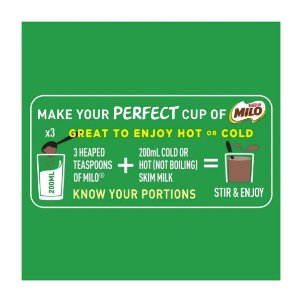 Nestle Milo Chocolate Milk Powder Active-Go, Low Gi, Source Of Protein, 8 Vitamins &Amp; Minerals, 200G Tin