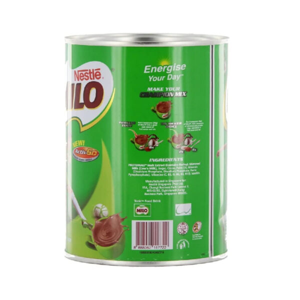 Nestle Milo Chocolate Malt Drink Powder, Active-Go Chocolate, Low Gi, Source Of Protein, 8 Vitamins &Amp; Minerals, 400G Tin