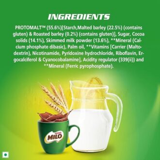 Nestle Milo Chocolate Milk Powder Active-Go, Low Gi, Source Of Protein, 8 Vitamins &Amp; Minerals, 100G Tin
