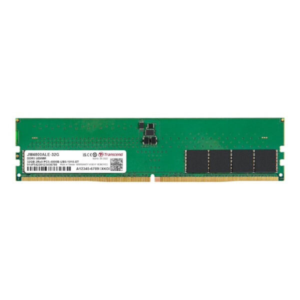 Transcend Desktop Memory Module - 32Gb Ram Ddr5 4800, U-Dimm, 2Rx8 Configuration, 1.1V, Jm4800Ale-32G.