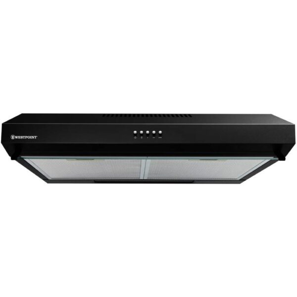 Westpoint Hood Cooker 60Cm, 3-Speed Extraction, Led Lighting, Black Glass Finish Weq-6517.Pmn