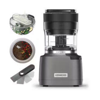 Kenwood Chopper and Grinder 2 in 1 500ml Plastic Bowl 800w Chp80.000si Powerful Metal Grinder and Electric Chopper with Eversharp Quadblades, Dripper Pro, Spatula for Wet Chopping & Dry Grinding
