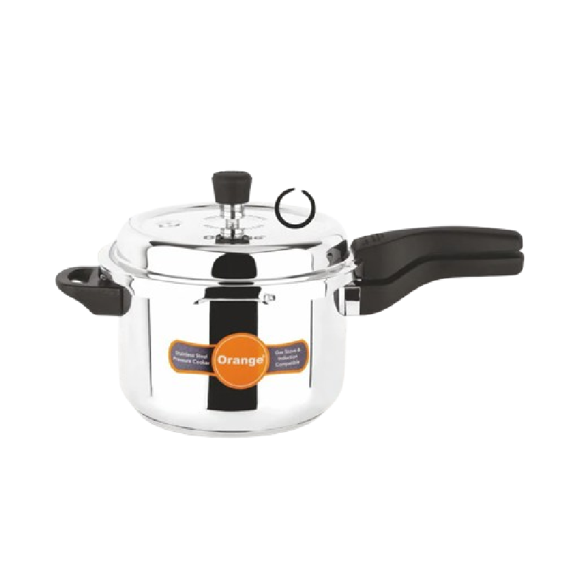 Orange Stainless Steel Pressure Cooker 3L With Outer Lid Inox Series Ospc550