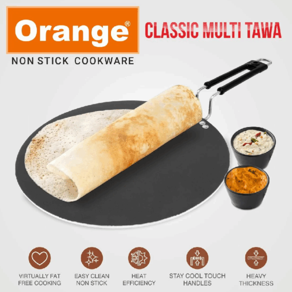 Orange Classic Multi Tawa 30Cm Non-Stick 4.0Mm Onsc064