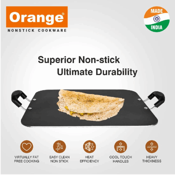Orange Multipurpose Tawa 12X14Cm Non-Stick 4.0Mm Onsc067