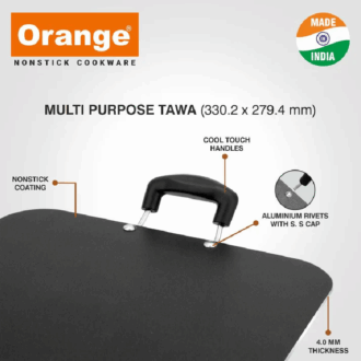 Orange Multipurpose Tawa 12X14Cm Non-Stick 4.0Mm Onsc067