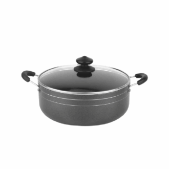 Orange Cook &Amp; Serve Non-Stick Casserole 20Cm 2.2L With Glass Lid Onsc034
