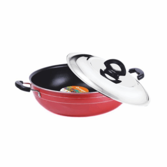 Orange Non-Stick Deep Kadai 3.5L With Stainless Steel Lid Onsc015