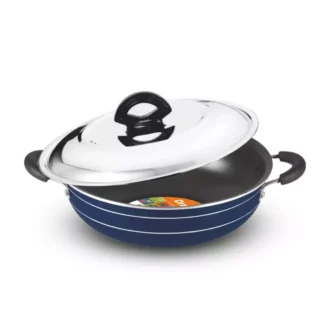 Orange Induction Base Deep Kadai 3.2L With Stainless Steel Lid Onsc133