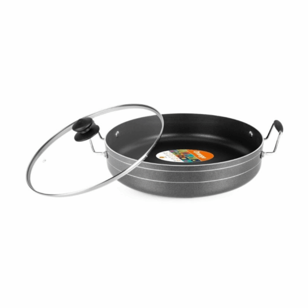 Orange Jumbo Fry Pan 32Cm 6L Non-Stick With Glass Lid Onsc055