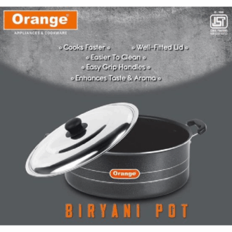 Orange Biryani Pot 13L With Stainless Steel Lid 0Nsc069