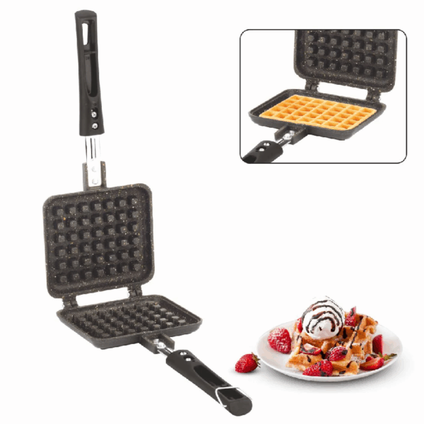 Orange Jumbo Waffle Maker, Non-Stick + Granite Coating Onsc083