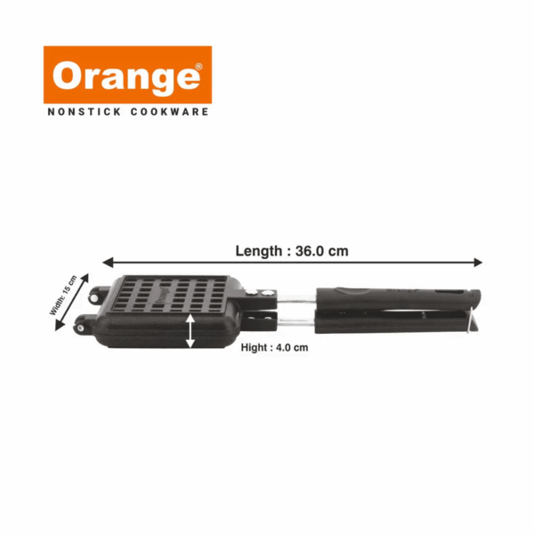 Orange Jumbo Waffle Maker, Non-Stick + Granite Coating Onsc083