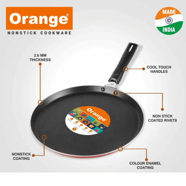 Orange Non-Stick Dosa Tawa 27.5Cm 2.6Mm Onsc002