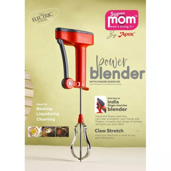 Supermom Power Blender Manual With Stainless Steel Whisk And Plastic Handle 572181