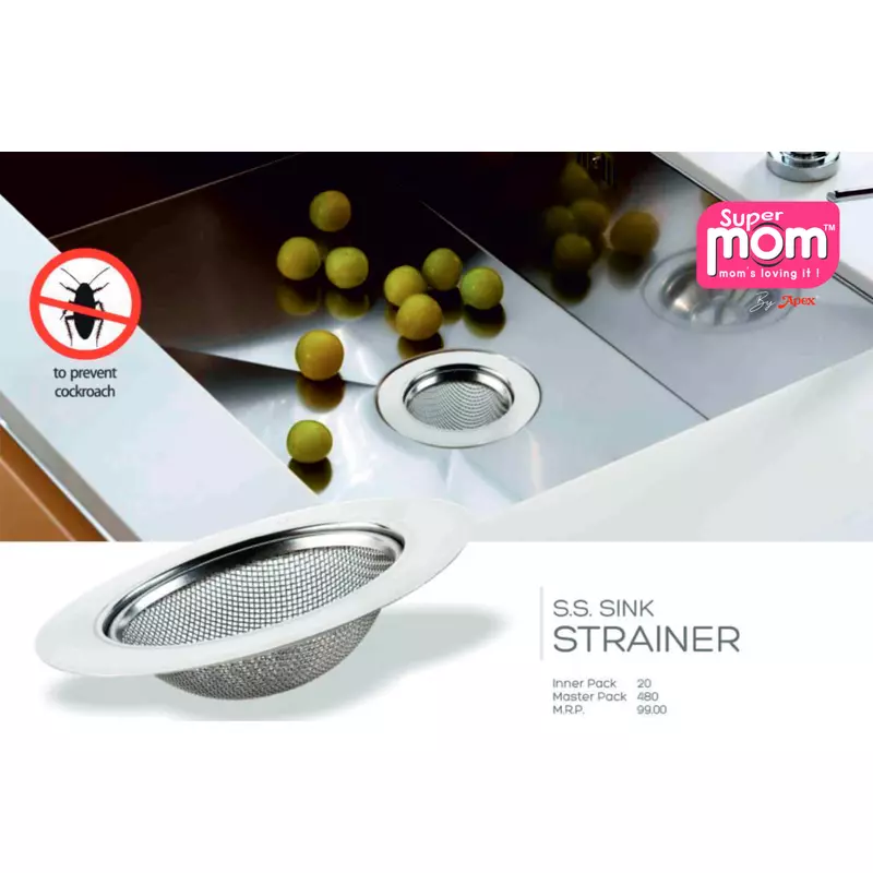 Supermom Sink Strainer Stainless Steel Square Material Filters Seeds And Heavy Pulp