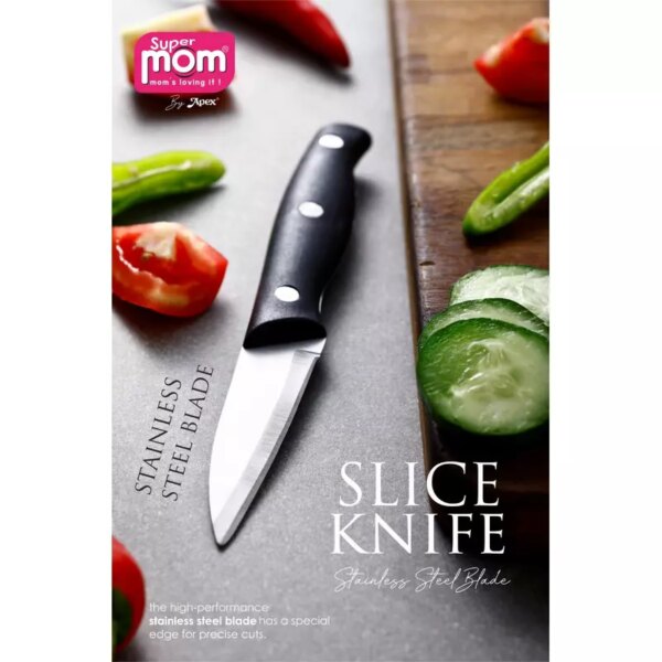 Supermom Slice Knife Plastic Handle With Stainless Steel Blade 573614