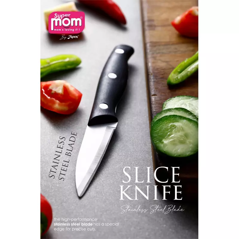 Supermom Slice Knife Plastic Handle With Stainless Steel Blade 573614