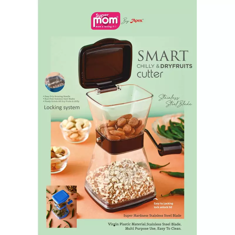 Supermom Smart Chilly And Dry Fruit Cutter Manual Plastic Material Stainless Steel Blade 573591