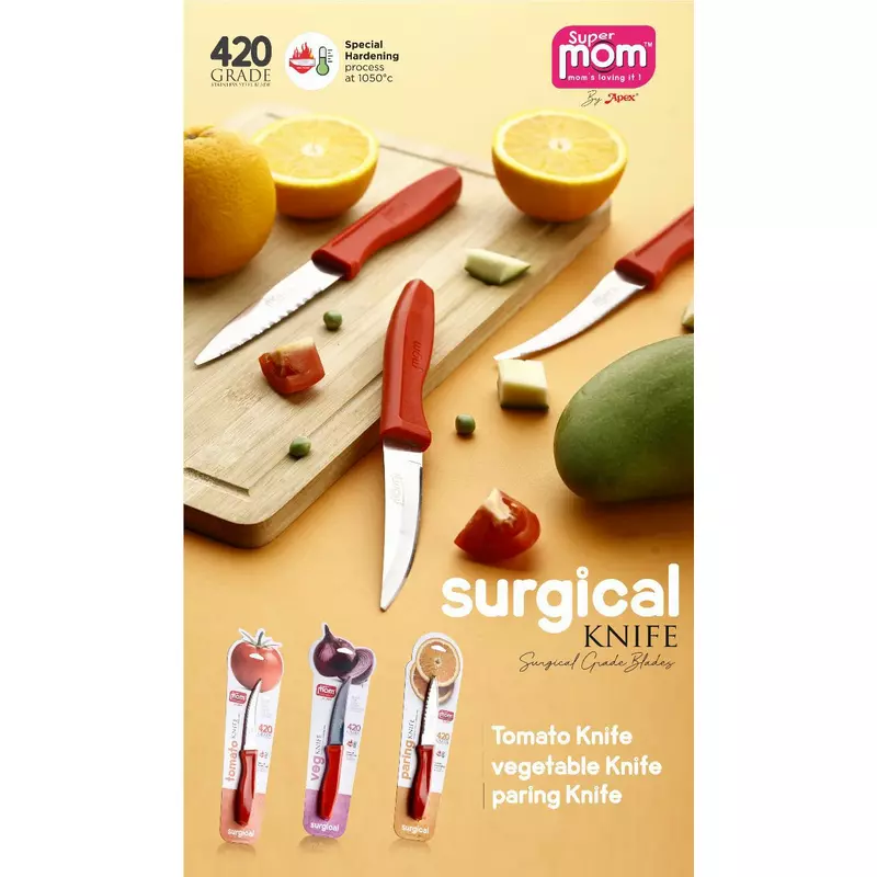 Supermom Surgical Paring Knife Plastic Handle With Stainless Steel Blade 573157