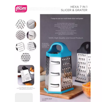 Supermom Hexa Slicer And Grater 7 In 1 Plastic Handle With Stainless Steel Body 573928