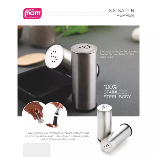Supermom Salt And Paper Set Stainless Steel Round Body 572242
