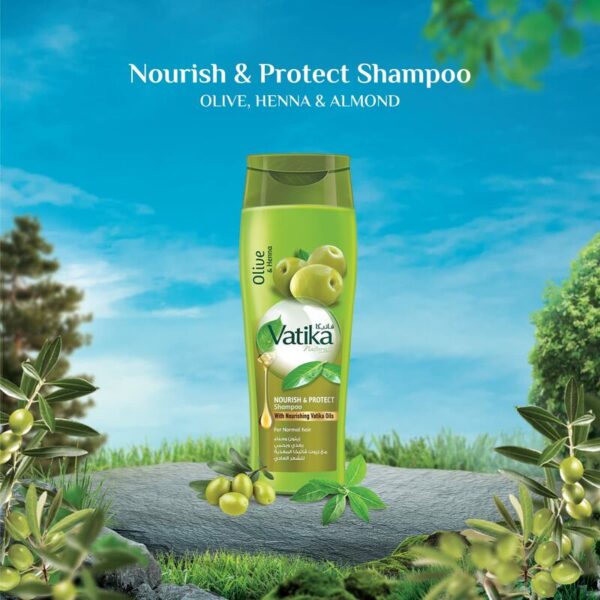 Vatika Shampoo Nourish And Protect, Rejuvenate Hair, Strengthening &Amp; Moisturizing Hair Cleanser For Curly Hair, Damaged Hair, All Hair Types 400Ml With Free Conditioner 200Ml