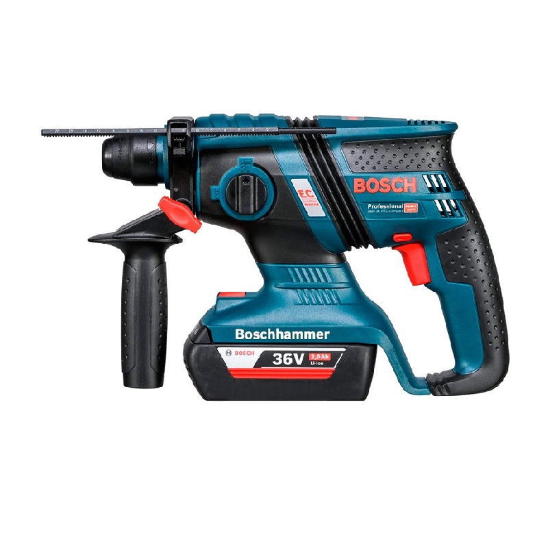 Bosch Professional Compact Cordless Rotary Hammer Drill 36V 2 Batteries &Amp; Charger Gbh 36 V-Ec Comp