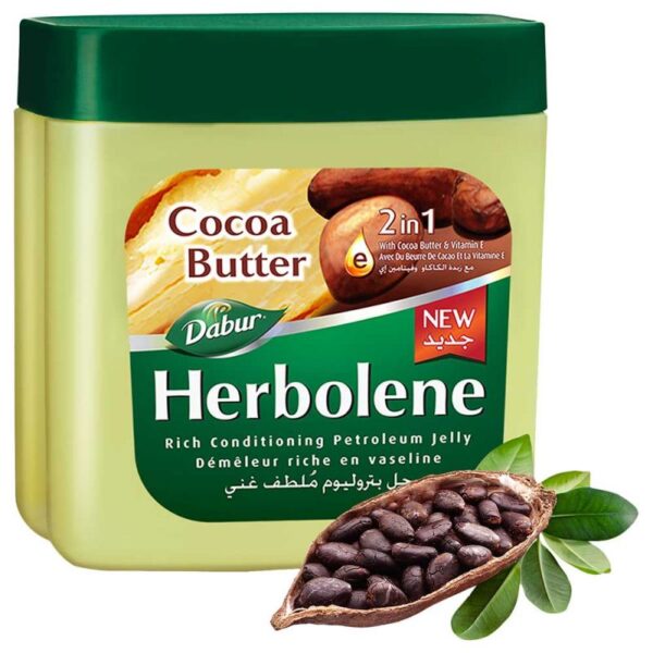 Dabur Herbolene Petroleum Jelly Enriched With Cocoa Butter And Vitamin E For Dry And Rough Skin 225Ml (Pack Of 3)