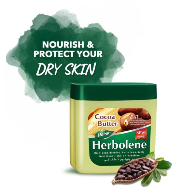 Dabur Herbolene Petroleum Jelly Enriched With Cocoa Butter And Vitamin E For Dry And Rough Skin 225Ml (Pack Of 3)