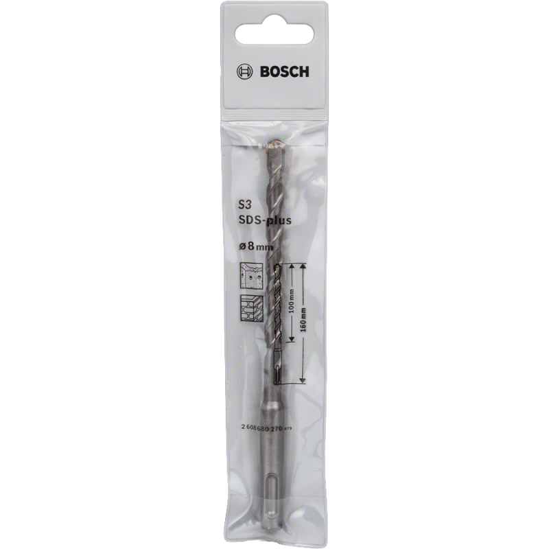Bosch Sds-Plus Hammer Drill Bit 1 X 08 X 100 X 160Mm 2608680270