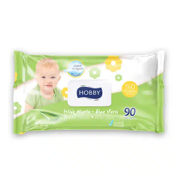 Hobby Wet Wipes With Cap Aloe Vera 90Pcs (Pack Of 3)