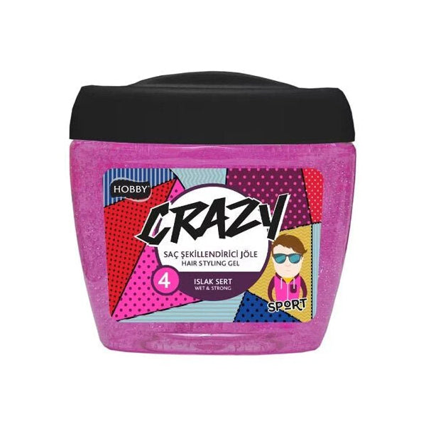 Hobby Hair Gel Crazy Styling Gel Wet &Amp; Strong 700Ml, Aqua Gel For Men &Amp; Women, Professional Hairdressing, Fruity Scent, Alcohol Free (Pack Of 6)