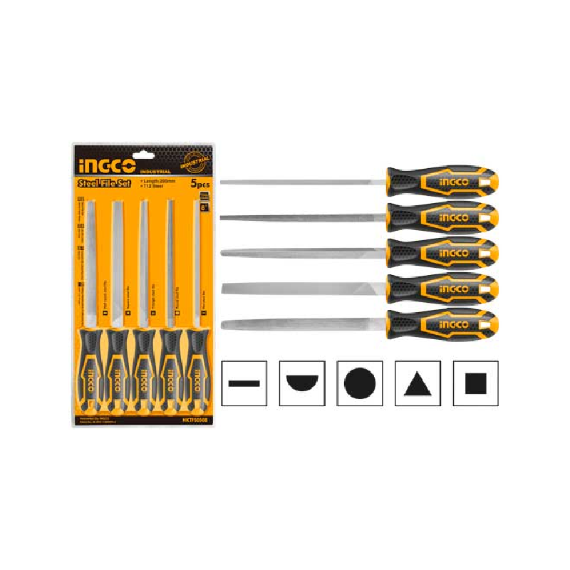 Ingco Steel File Set 8“ 5pcs HKTFS0508
