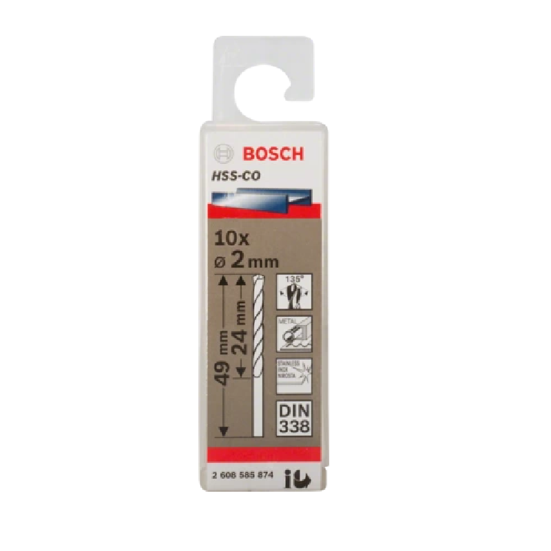 Bosch Twist Drill Spiralbohrer Hss Co 10 X 2Mm 2608585874