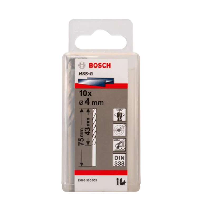 Bosch Twist Drill Spiralbohrer Hss G 10 X 4Mm 2608595059