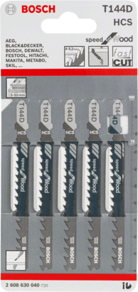 Bosch Jigsaw Blade T 144 D Speed For Wood 100Mm 2608630040