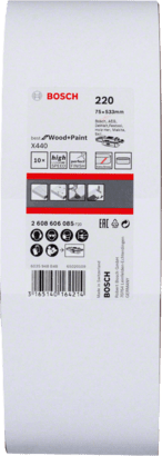 Bosch X440 Sanding Belt 75 X 533Mm 40 Grit 2608606080