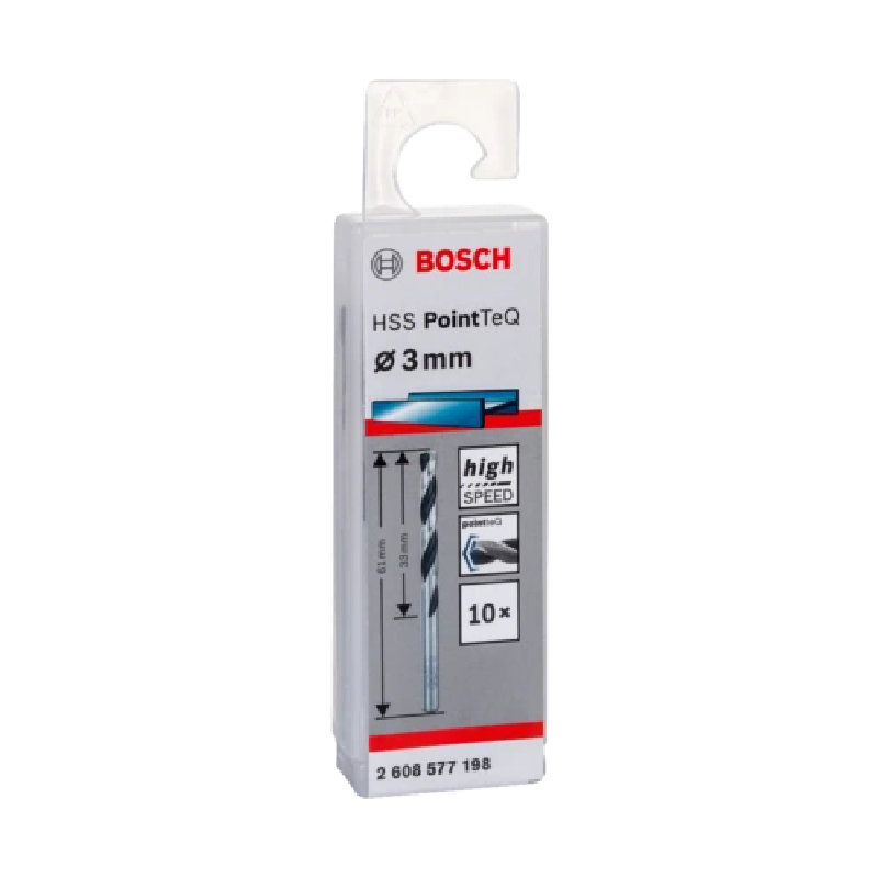 Bosch Twist Drill Pointteq Hss G 3.0Mm 2608577198