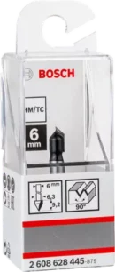 Bosch V-Grovee Bit 6mm, 6.4 x 9.2 x 45mm 2608628445