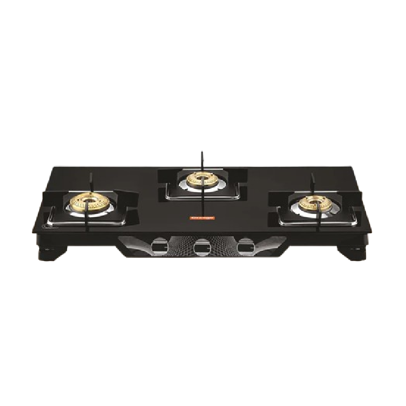 Orange Gas Stove Fabia 301 Jumbo With 3 Burner, Toughened Glass Top Olpg253